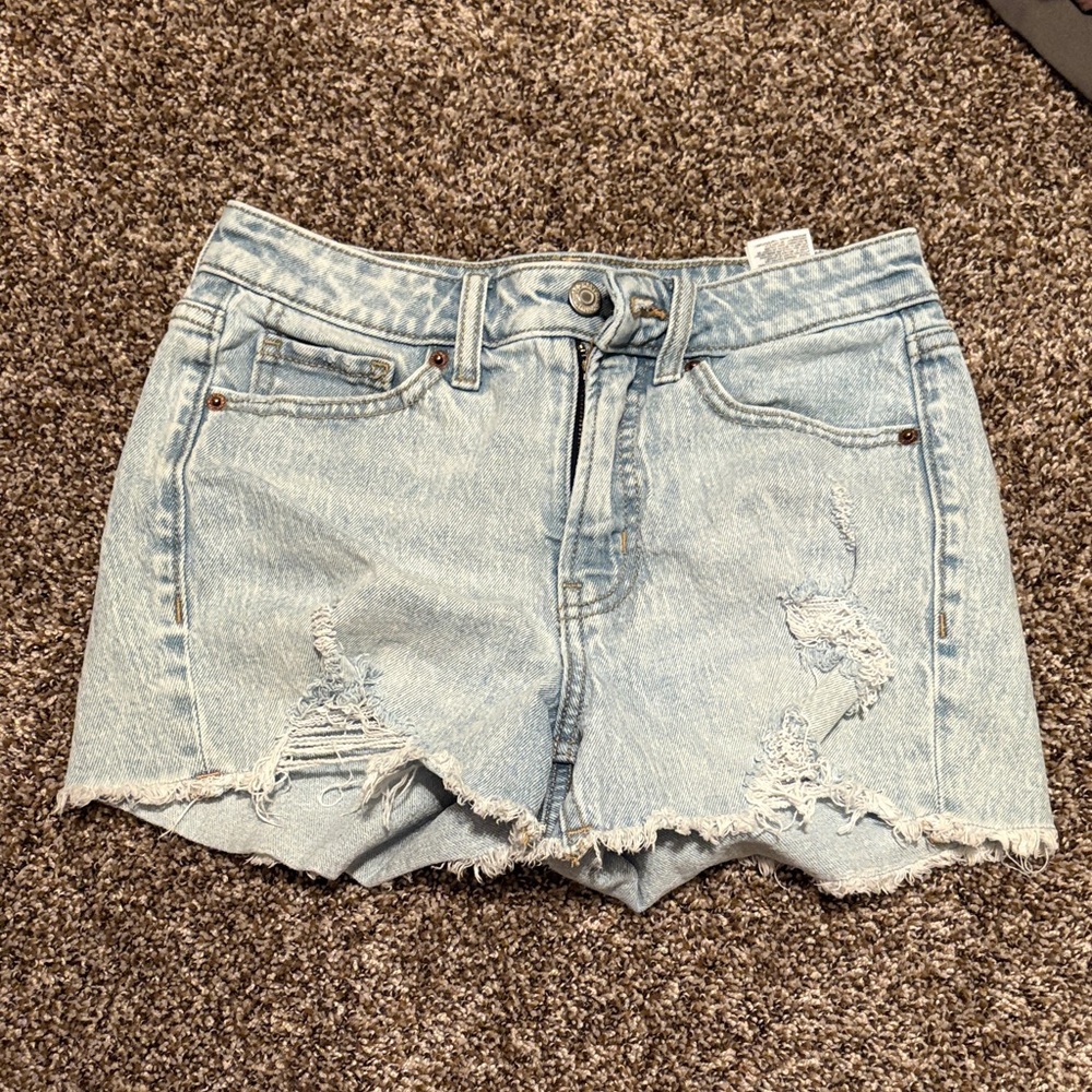 Light Wash Distressed Denim OG Straight  Shorts Old Navy